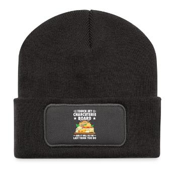 Plateau de charcuterie avec couvercle fromage et charcuterie - Beanie recyclé à patch - charbon - Devant