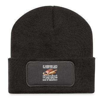 Plateau des amateurs de charcuterie Préparation d’un plateau de fromages - Beanie recyclé à patch - charbon - Devant