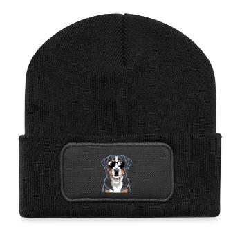 Appenzeller Sennenhund - Recycelte Patch Beanie - Schwarz - Vorne