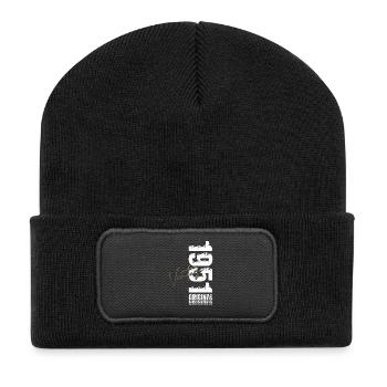 75th Birthday Gift Husband Vintage Vintage 1951 - Recycled Patch Beanie - black - Front