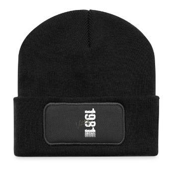 45th Birthday Gift Husband Vintage Vintage 1981 - Recycled Patch Beanie - black - Front