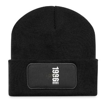 40th Birthday Gift Husband Vintage Vintage 1986 - Recycled Patch Beanie - black - Front