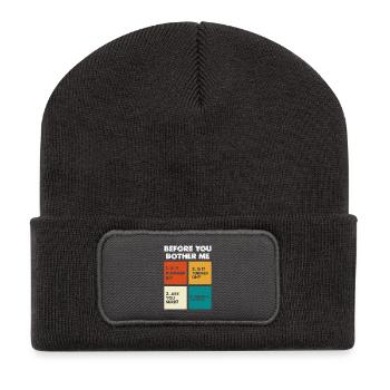 Before You Disturb Me – Tech Check - Recycled Patch Beanie - dark grey - Front