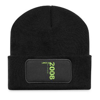 Limited Edition 2008 18th Birthday Gift - Recycled Patch Beanie - black - Front