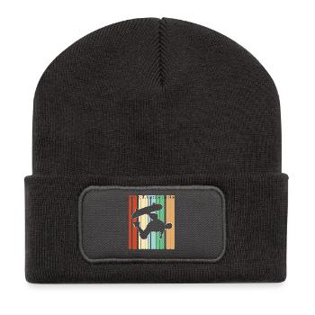 Je préfère faire du skateboard - Beanie recyclé à patch - charbon - Devant