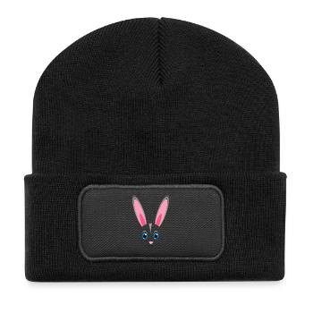 Costume paresseux de Kawaii Bunny à tête de lapin - Beanie recyclé à patch - noir - Devant
