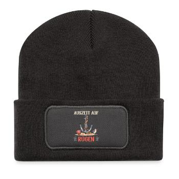 Île de Rügen TEMPS DE PAUSE POUR LES VACANCES À RÜGEN Fun - Beanie recyclé à patch - charbon - Devant
