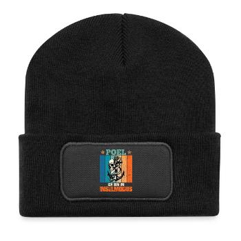 Baltic Sea Holiday POEL AM IM INSEL MODUS Lustig - Recycled Patch Beanie - black - Front
