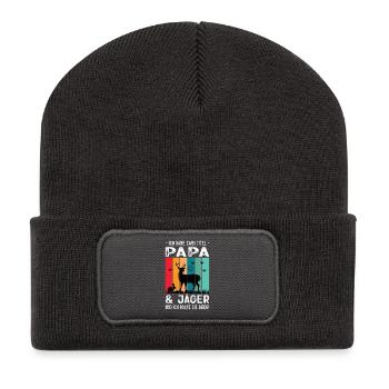 Jäger Geschenke Jagd Jagen Jägersprüfung Bestanden - Recycelte Patch Beanie - Dunkelgrau - Vorne