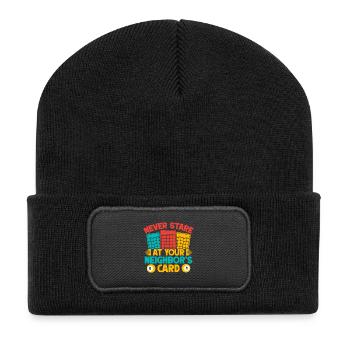 Bingo Game Never Stare Neighbor ́s Card Bingo - Recycled Patch Beanie - black - Front