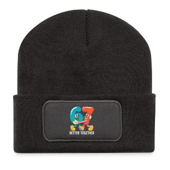 Six and Seven: Better Together - Recycled Patch Beanie - dark grey - Front