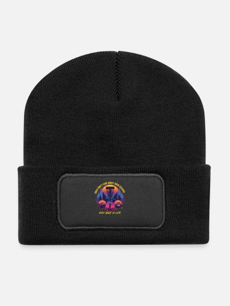 Disc Golf ist Leben Bäume kümmern sich nicht um Gefühle - Recycelte Patch Beanie - Schwarz
