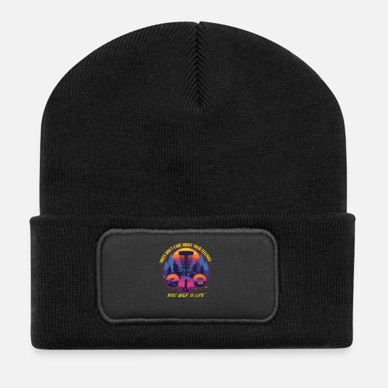 Disc Golf ist Leben Bäume kümmern sich nicht um Gefühle - Recycelte Patch Beanie - Schwarz