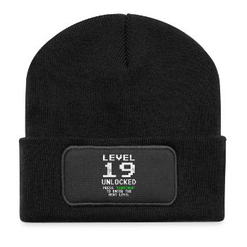 Gamer Level 19 Unlocked - Gaming - Recycled Patch Beanie - black - Front