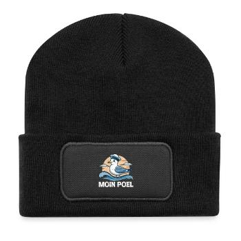 Baltic Sea MOIN POEL Souvenier Seagull Funny - Recycled Patch Beanie - black - Front