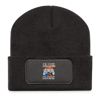 Born to gamble Forced to work - Recycled Patch Beanie - dark grey - Front
