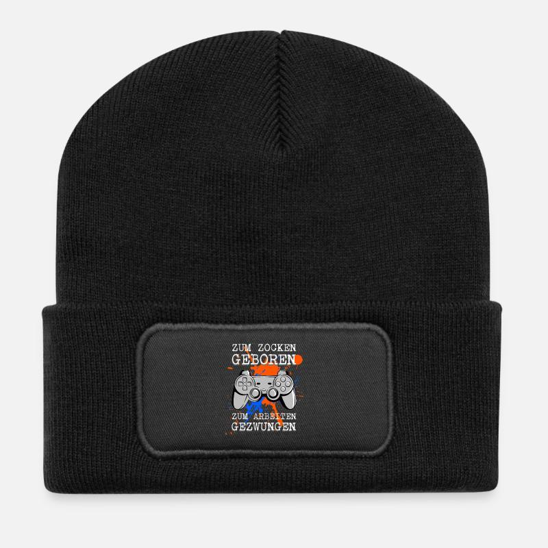 Born to gamble Forced to work - Recycled Patch Beanie - black
