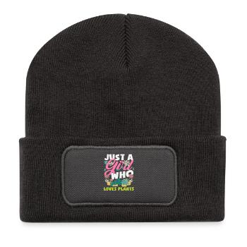 Just A Girl Who Loves Plant Lover - Recycelte Patch Beanie - Dunkelgrau - Vorne