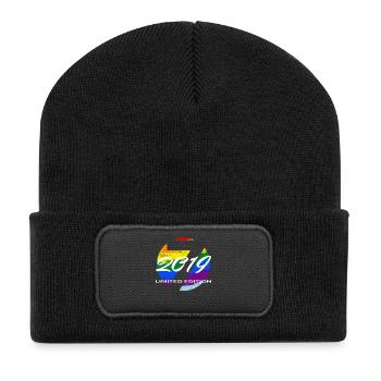 7. Geburtstag 2019 Jungen und Mädchen Geschenk - Recycelte Patch Beanie - Schwarz - Vorne