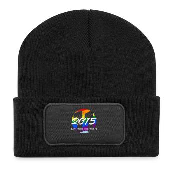 Cadeau garçons et filles pour le 11e anniversaire 2015 - Beanie recyclé à patch - noir - Devant