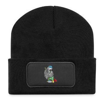 Nettoyage de serpillière pour perroquets - Beanie recyclé à patch - noir - Devant