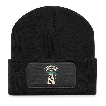 Lustige Katzen-Alien-Entführung - Recycelte Patch Beanie - Schwarz - Vorne