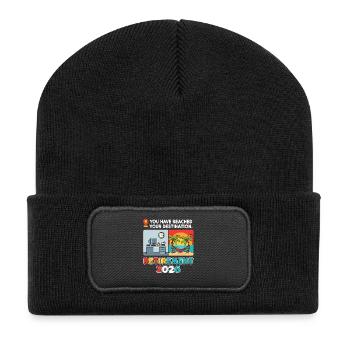 Work to Beach Funny GPS Tee Men & Woman Retired - Recycelte Patch Beanie - Schwarz - Vorne