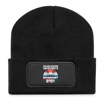 Work to Beach Funny GPS Tee Men & Woman Retired - Recycelte Patch Beanie - Schwarz - Vorne