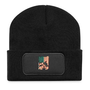 American Flag Plant Lover Gardener - Recycled Patch Beanie - black - Front