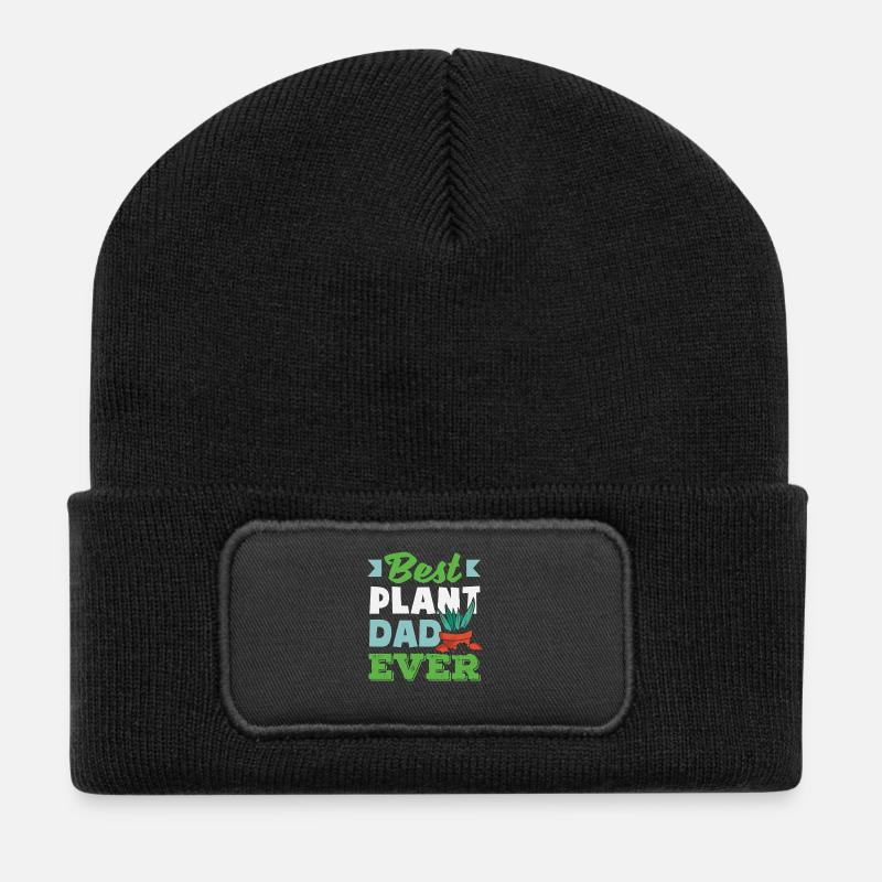 Beste Pflanze Hobby Dad Ever Funny Gardener - Recycelte Patch Beanie - Schwarz