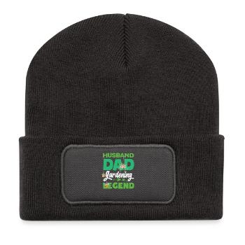 Ehemann Vater Gartenbau-legende Pflanzenliebhaber - Recycelte Patch Beanie - Dunkelgrau - Vorne