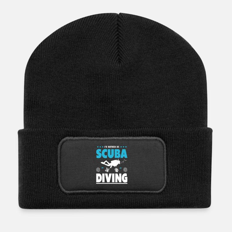 Funny diver design - Recycled Patch Beanie - black