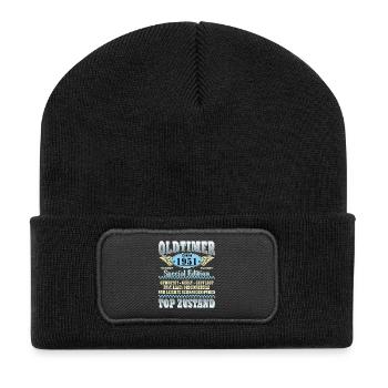 Vintage car built in 1951 Born Vintage Birthday - Recycled Patch Beanie - black - Front