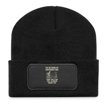 I'm So Good At Catching Fish Angler Saying Fishing - Recycled Patch Beanie - black - Front