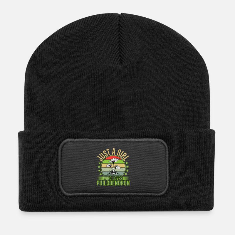 Just A Girl Who Loves Philodendron Plant - Recycelte Patch Beanie - Schwarz