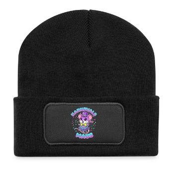 Karnevalsmaus Süß Fasching Kostüm Geschenk Kinder - Recycelte Patch Beanie - Schwarz - Vorne