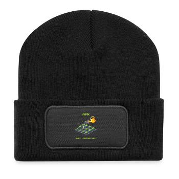 AFK avec le chou kale | Culture maraîchère et jardin - Beanie recyclé à patch - noir - Devant