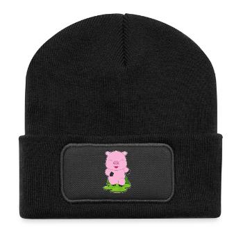 Cochon Jogger Jogging Sport - Beanie recyclé à patch - noir - Devant