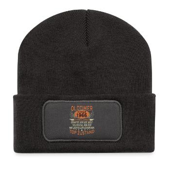 Cadeau d’anniversaire vintage Car 1966 Vintage 60e - Beanie recyclé à patch - charbon - Devant