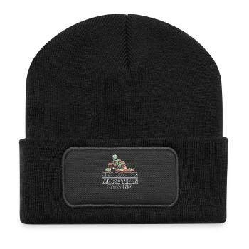 Sim-Racing mehr als Gaming - Recycelte Patch Beanie - Schwarz - Vorne