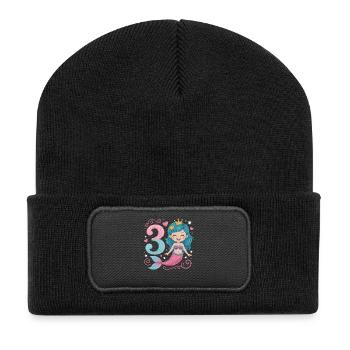 3e anniversaire de la sirène 3 ans - Beanie recyclé à patch - noir - Devant
