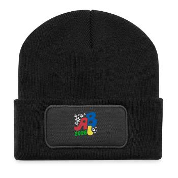 ABI 2026 Blüten Retro Abitur Geschenk  - Recycelte Patch Beanie - Schwarz - Vorne