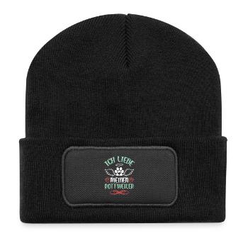 I love my Rottweiler - Recycled Patch Beanie - black - Front