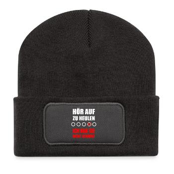 Stop crying – I didn't vote for you - Recycled Patch Beanie - dark grey - Front