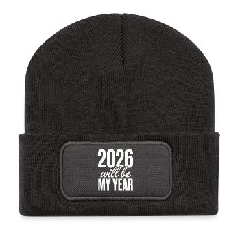 2026 will be my year Motivation for the New Year - Recycled Patch Beanie - dark grey - Front