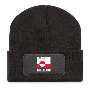 I Stand With Greenland - Recycelte Patch Beanie - Dunkelgrau - Vorne