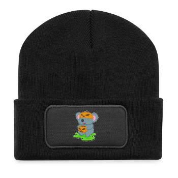 Koala Halloween Pumpkin - Beanie recyclé à patch - noir - Devant