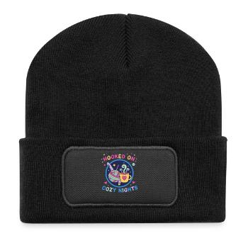 Accro aux nuits douillettes Amant du crochet Drôle - Beanie recyclé à patch - noir - Devant