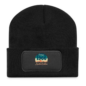 60e Anniversaire 60 ans 1966 Cadeau Vintage Rétro - Beanie recyclé à patch - noir - Devant