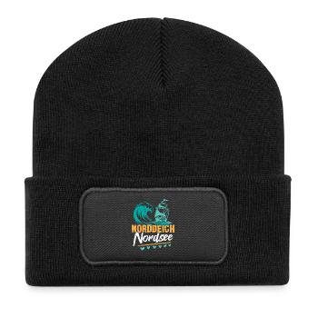 Vacances à la mer du Nord NORDDEICH OSTHOLSTEIN Fun - Beanie recyclé à patch - noir - Devant